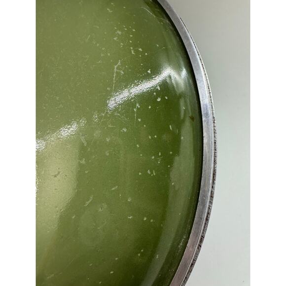 Club Aluminum Frying Pan with Lid 10 Inch Finish Avocado Green WORN - Picture 3 of 11
